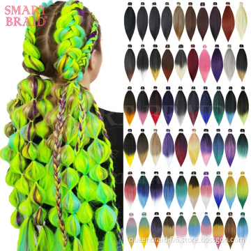Pre-Stretched Braiding Hair Extensions Black 24 inch Synthetic Crochet Braids Natural Easy Braid Crochet Hair